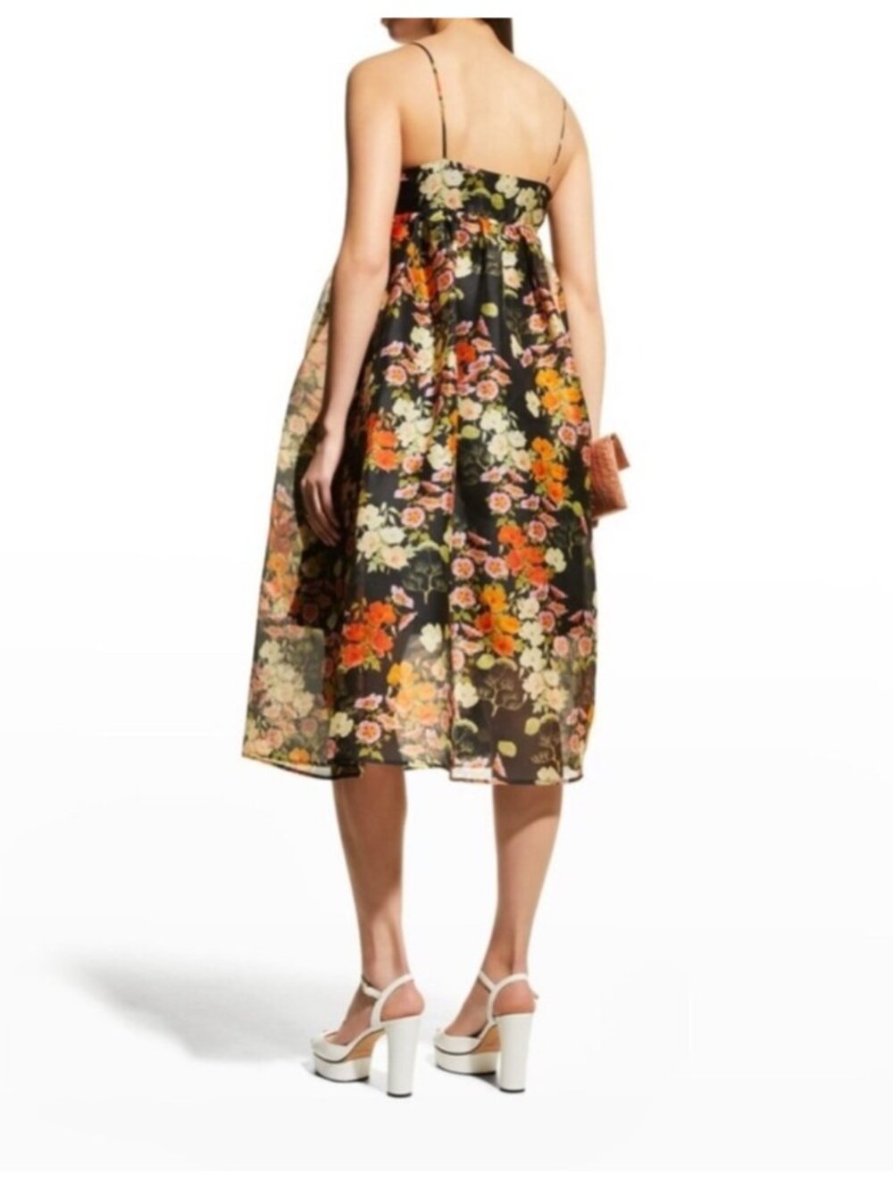 Autumn Adeigbo Hattie Empire Silk Floral Organza Midi Dress - Picture 2 of 7
